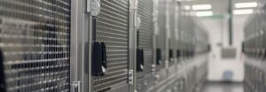 Serveurs et unités de refroidissement industrielles dans un datacenter sécurisé